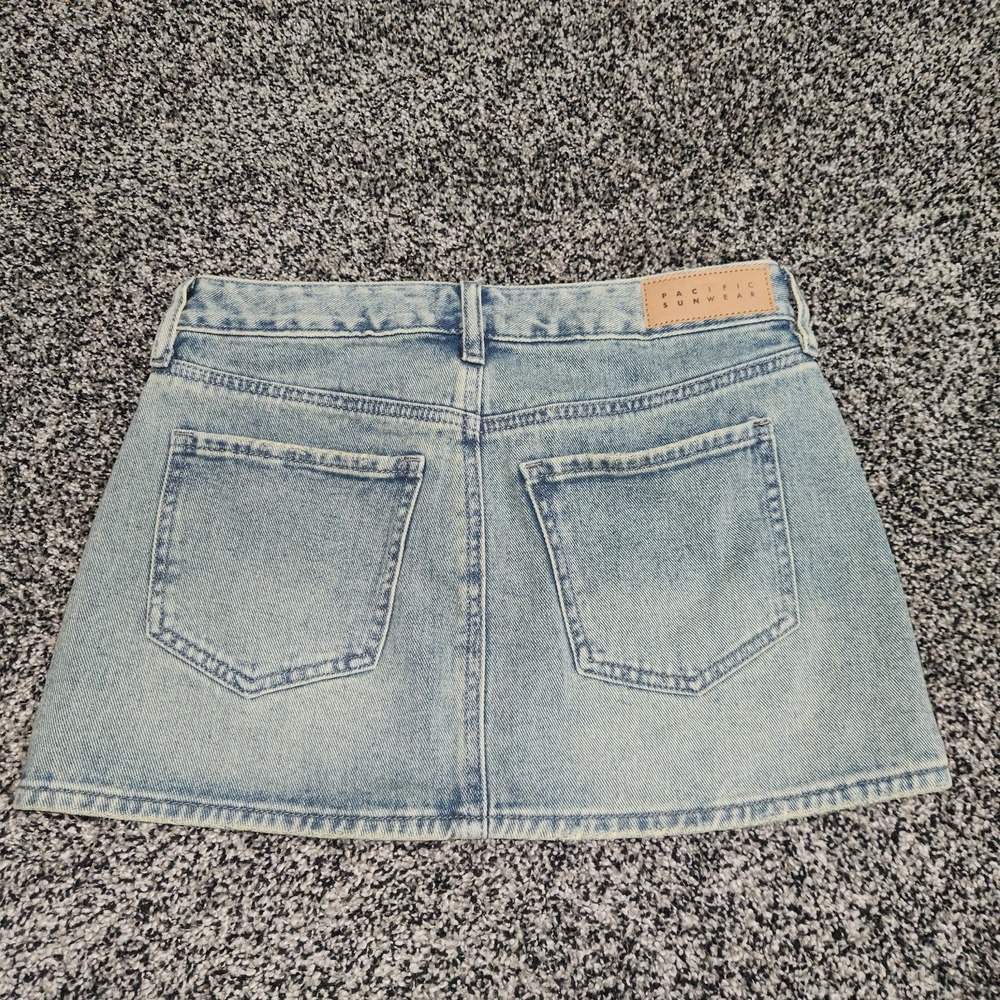 Pacsun Light Blue Denim Mini Skirt Micro Size 26 Y2k Preppy Chic Grunge Punk Emo - Picture 5 of 5